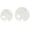 White & Gray Circular Abstract Marble Elephant Sculpture Set